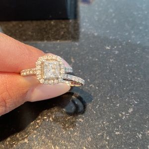 2CTW Diamond Bridal set. NOT a lab grown diamond. 14k white gold band.